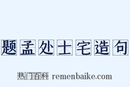 题孟处士宅造句是什么意思的图片